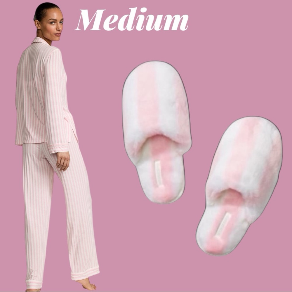 Victoria’s Secret MED
Pretty Blossom Stripe MODAL Long Pajama Set & Slippers